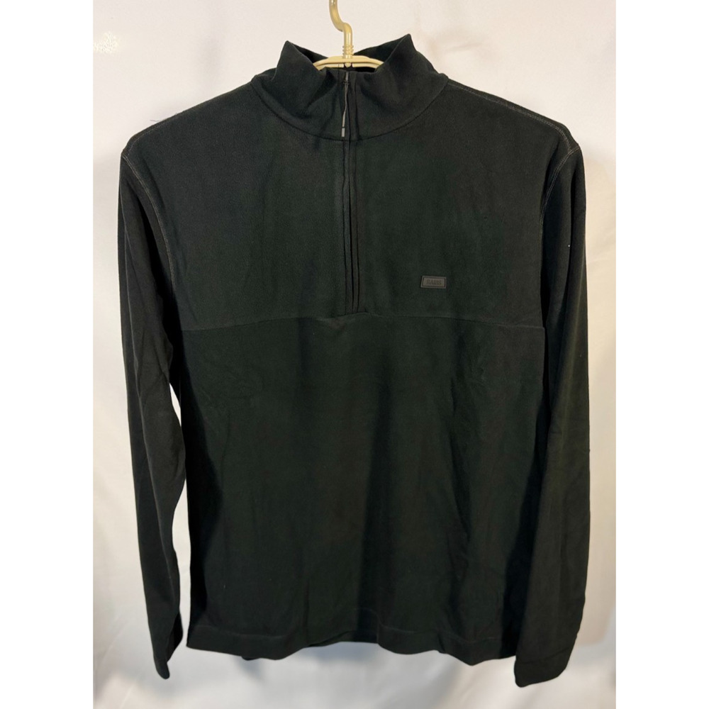 RAINS Addis Fleece Half Zip Black Mens Size L Lightweight Pullover NWT